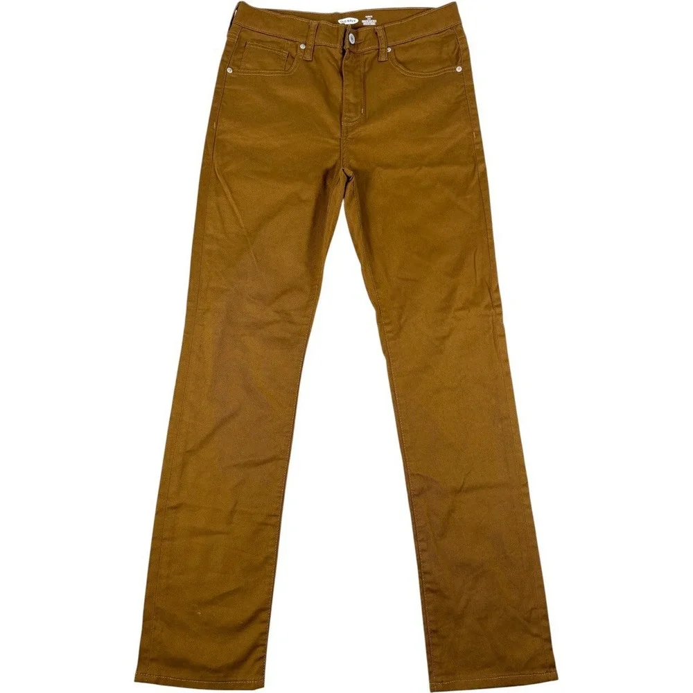 Old Navy Karate Slim Built-In Flex Max Tough Pants Boys 16 Brown‎ Stretch